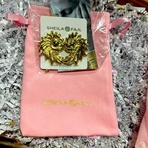 Gold Sheila Fajl star burst earrings